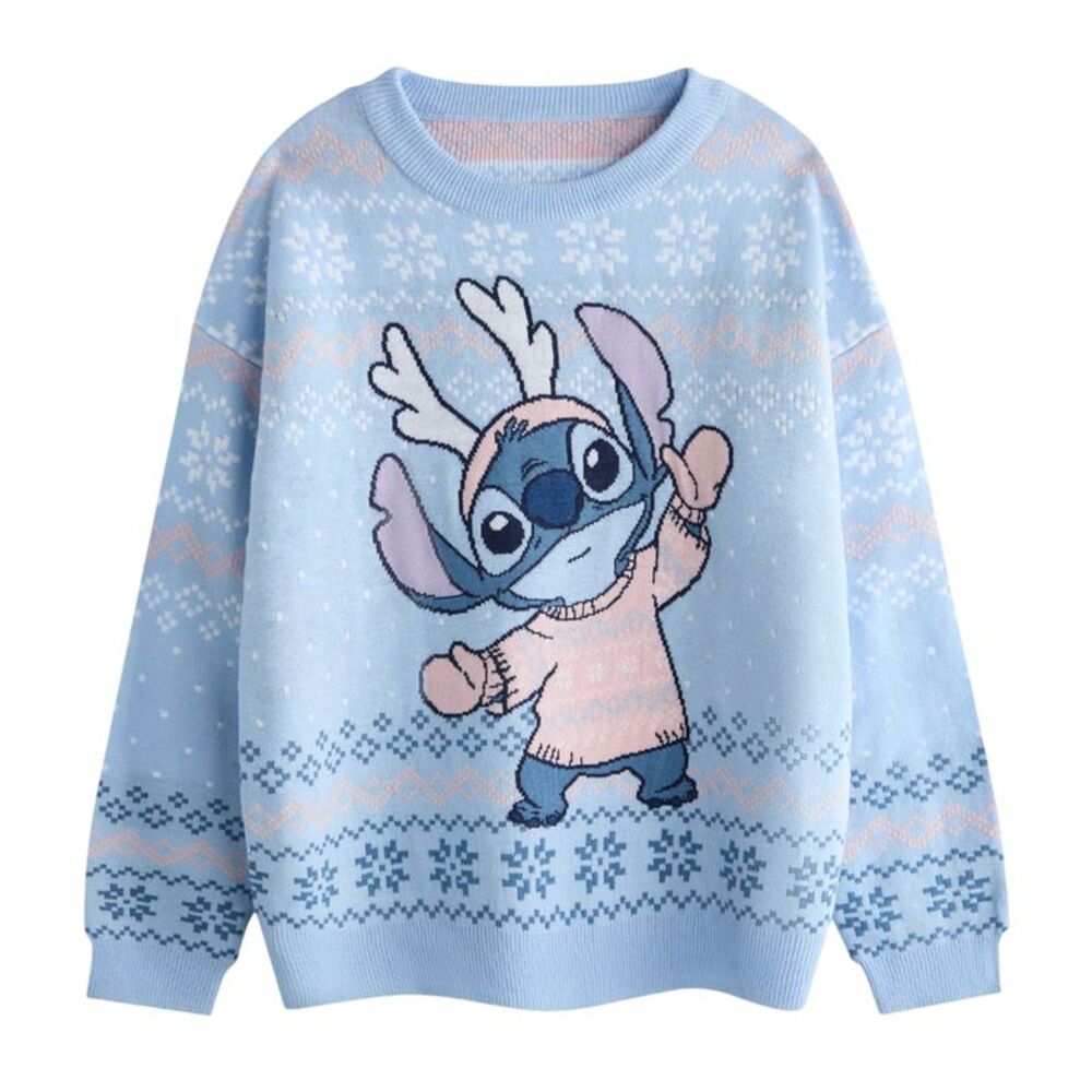 Lilo & Stitch Girls Stitch Christmas Sweater / Blue